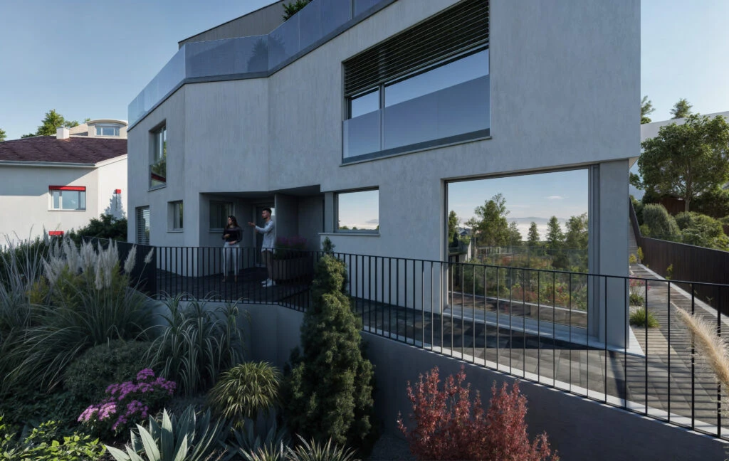 3D-Visualisierung Mehrfamilienhaus Grellingen Neutalweg — 3D-Archi