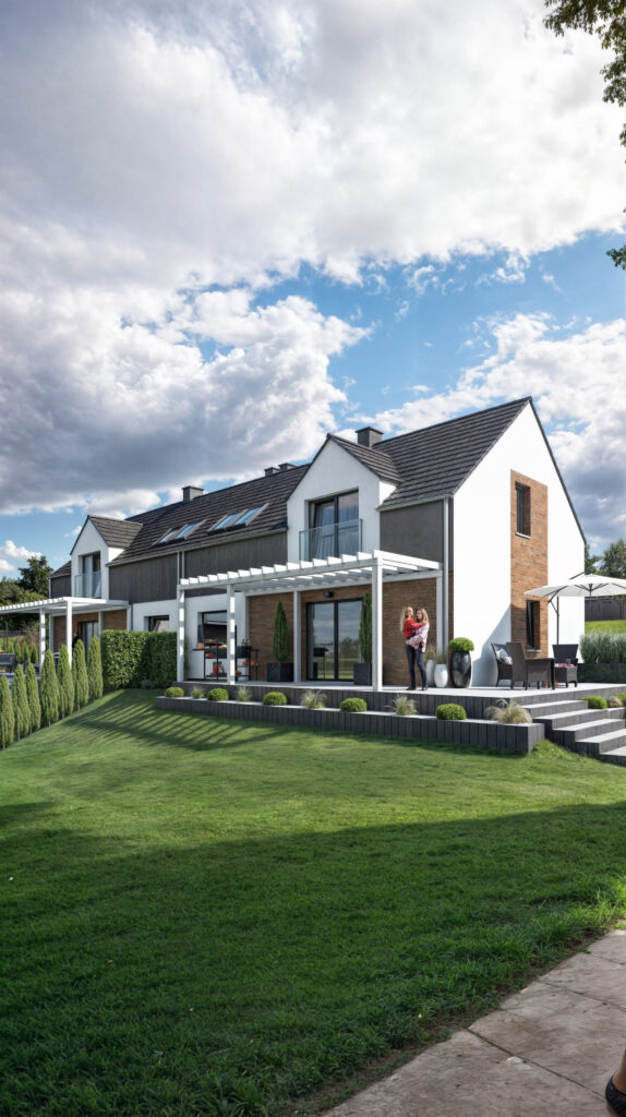 Tradition und Moderne, Doppelhaus in Kassel, Deutschland.