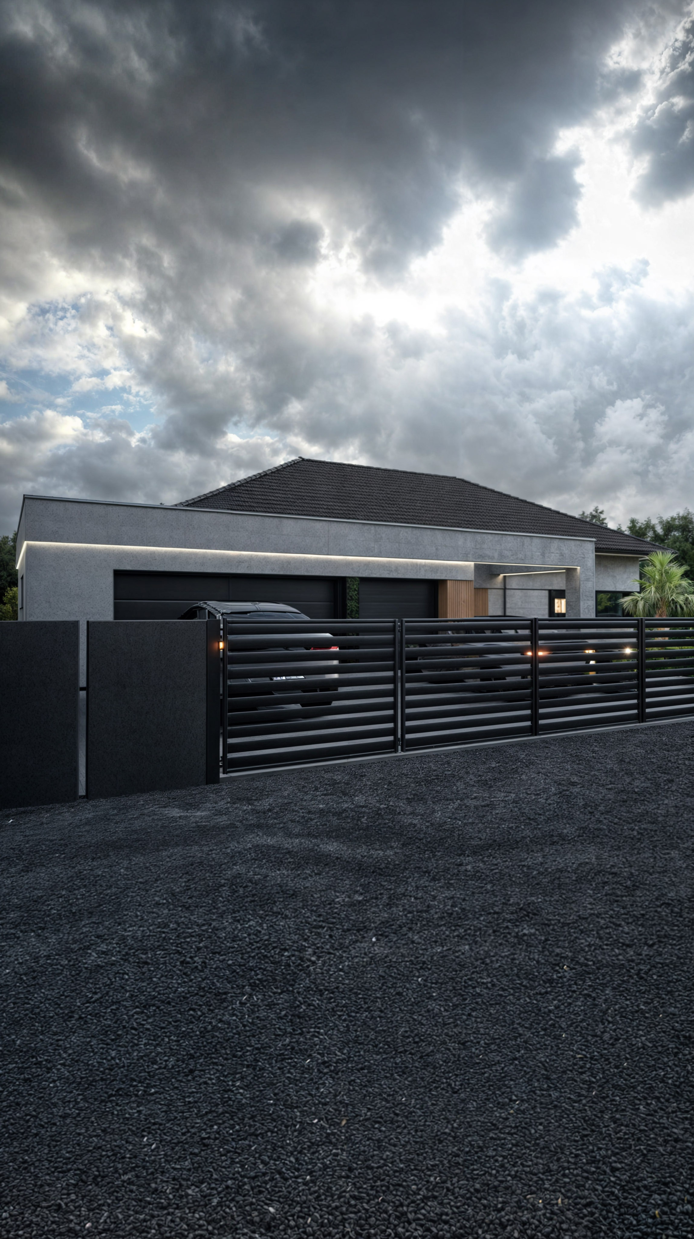 Einfamilienhaus mit Terrasse - fotorealistische 3D-Visualisierung