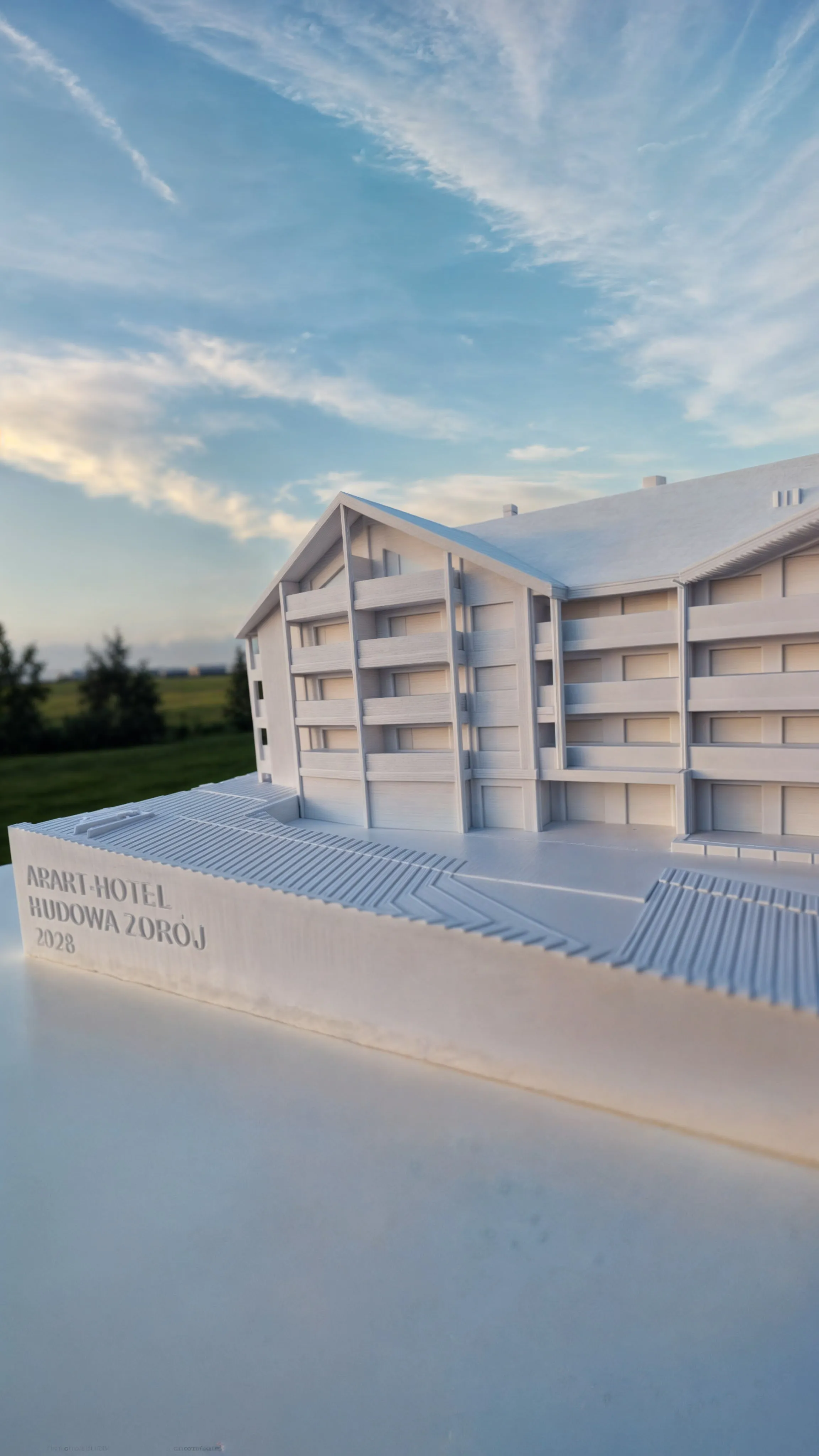 Modell eines Hotels in Kudowa-Zdrój im Maßstab 1:200