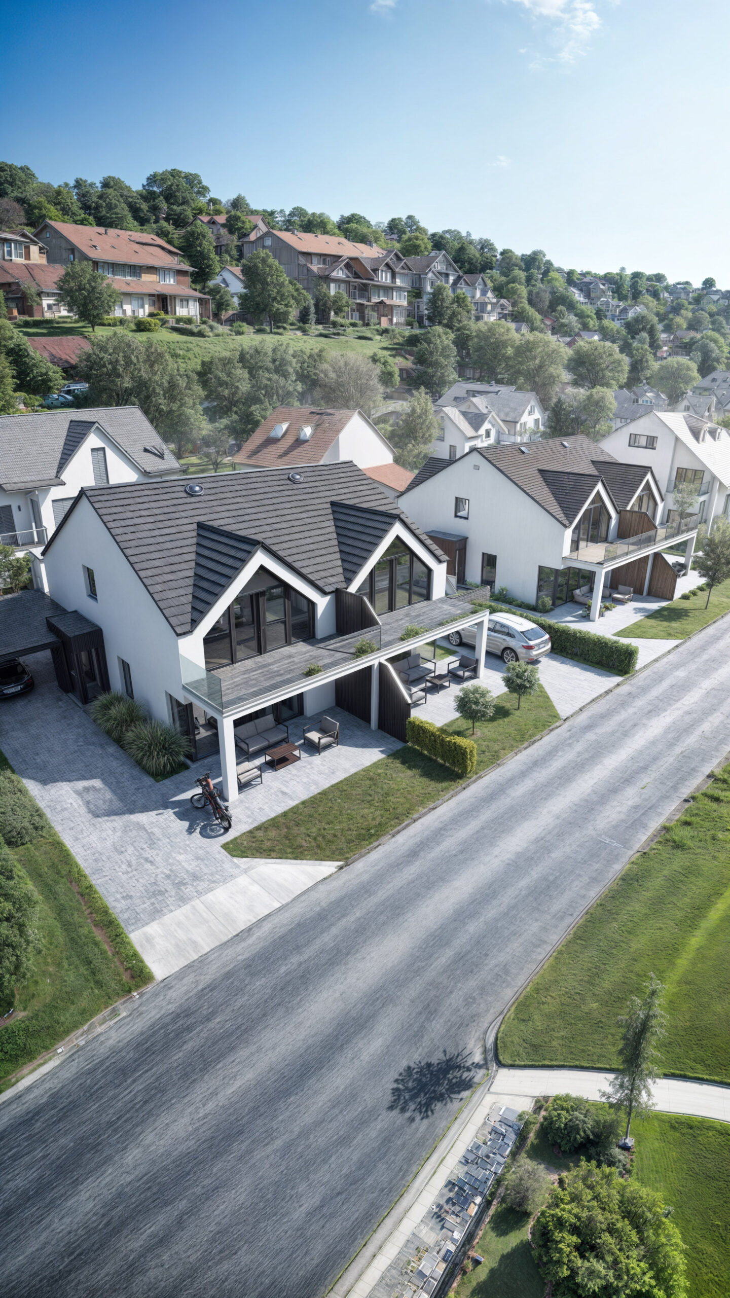 3D-Visualisierung – Zwei charmante Doppelhäuser in Bättwil, Schweiz