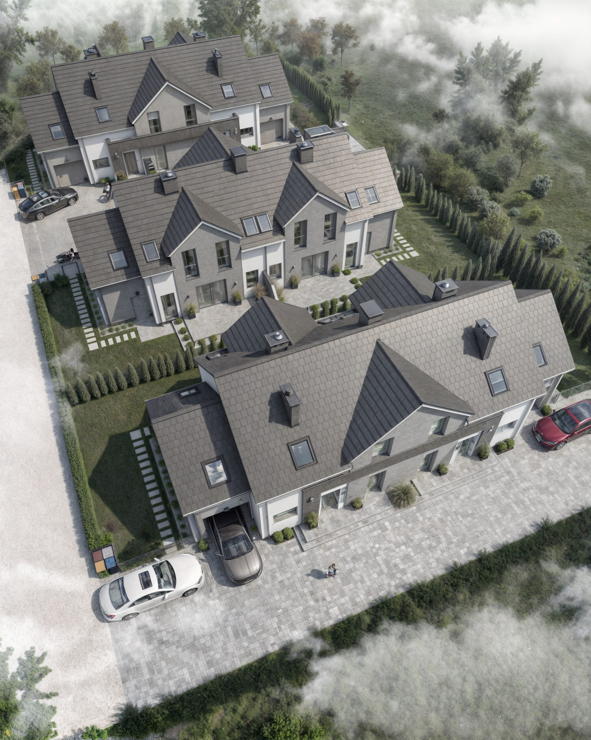 3D-Visualisierung – Doppelhaushälften in Zaborowo, Leszno