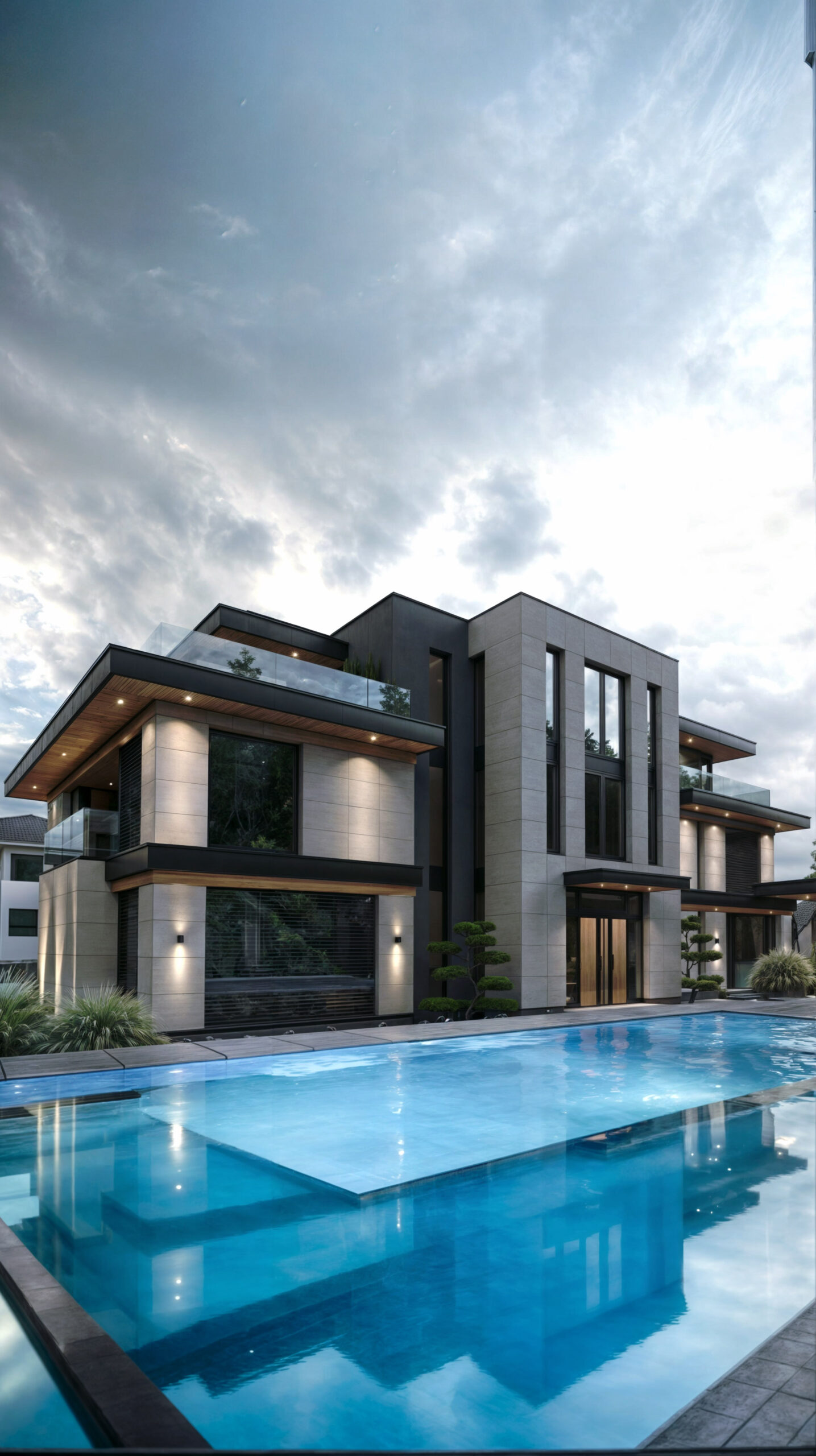 3D-Visualisierung – Elegante Villa mit Pools in Rheinfelden, Deutschland