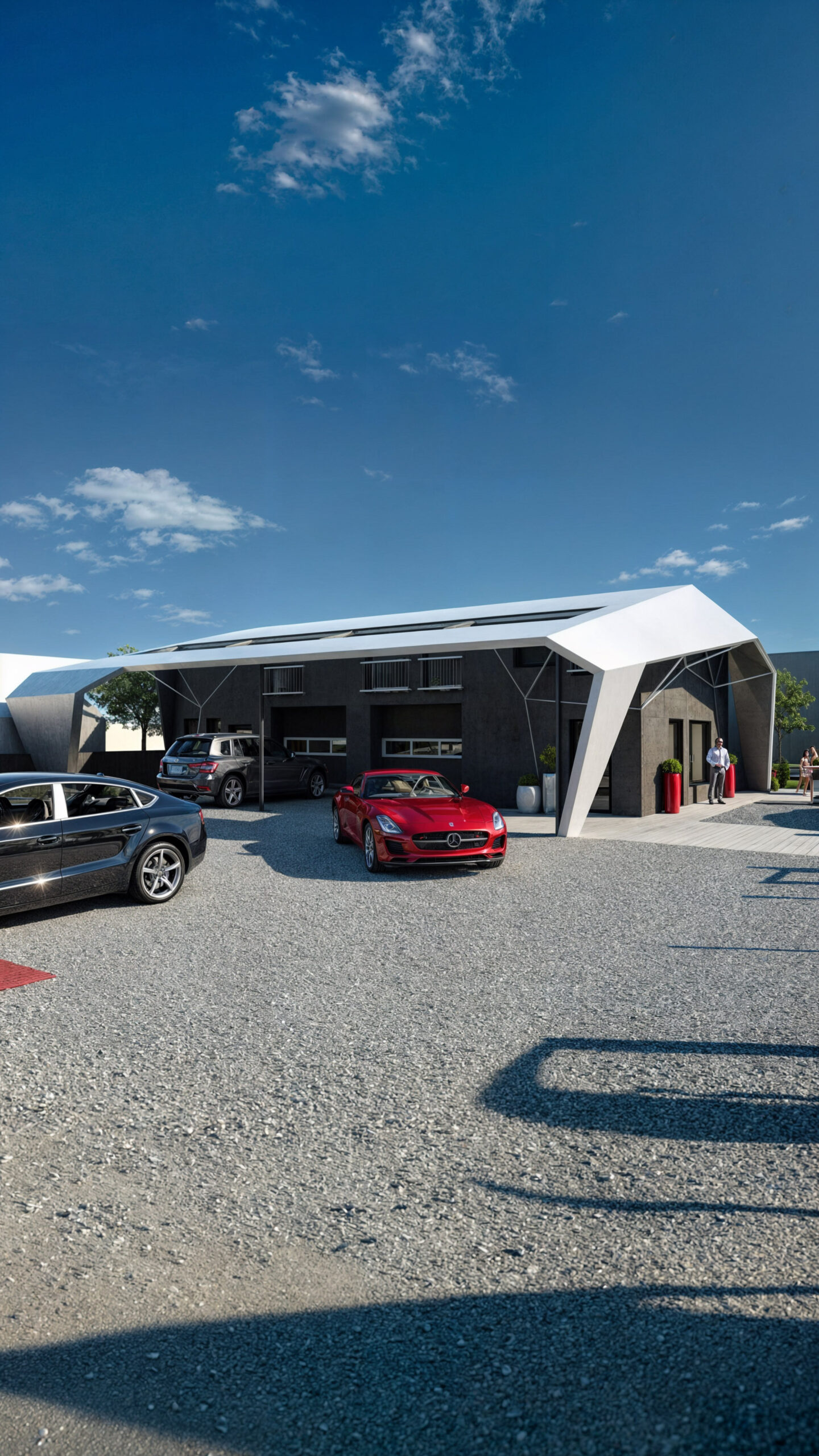 3D-Visualisierung – Autowerkstätten in Leszno, Polen