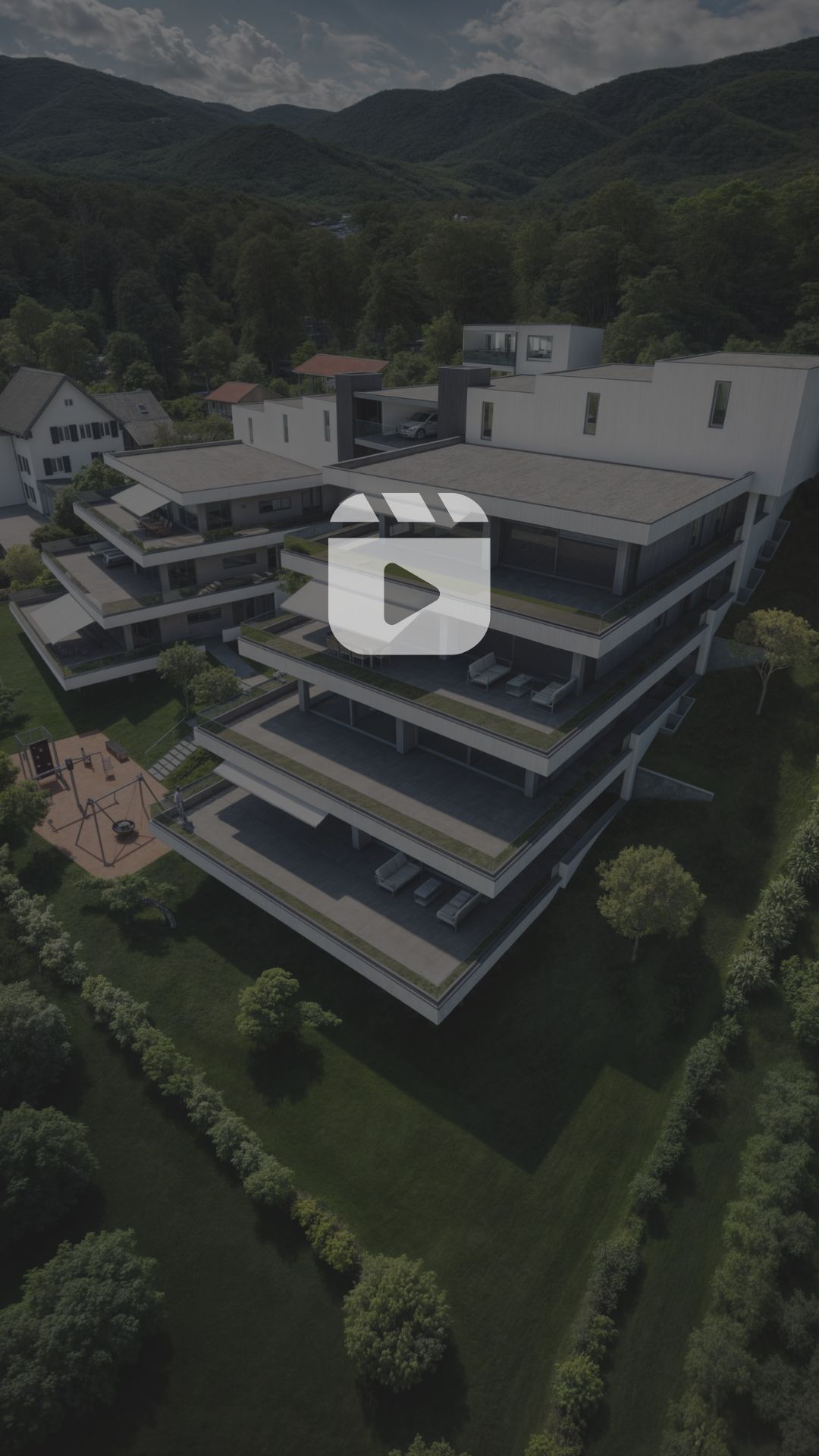 3D-Visualisierung – Apartmenthäuser mit Terrassen in Rümlingen, Schweiz