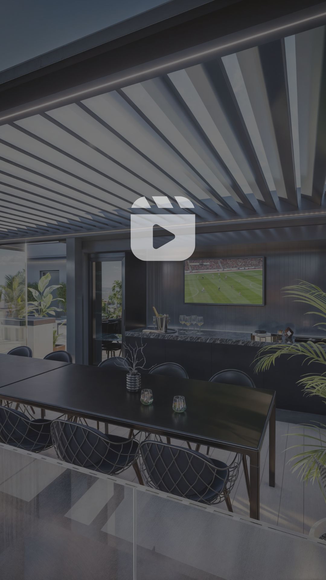 3D-Visualisierung – Luxuriöse Dachterrasse auf einem Stadthaus in Leszno, Polen