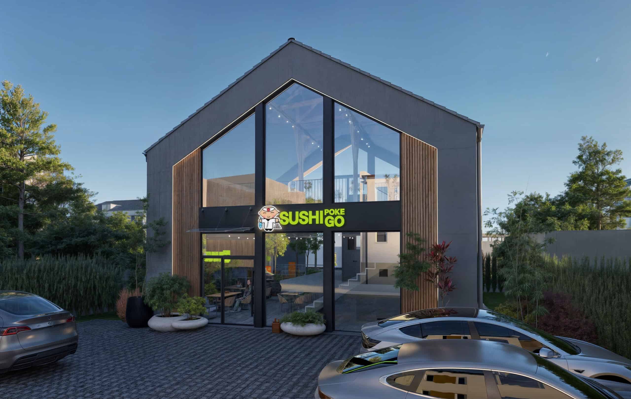 3D-Visualisierung – Sushi-Bar in Leszno, ul. Karasia